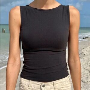 Brandy Melville Black Boatneck Tank